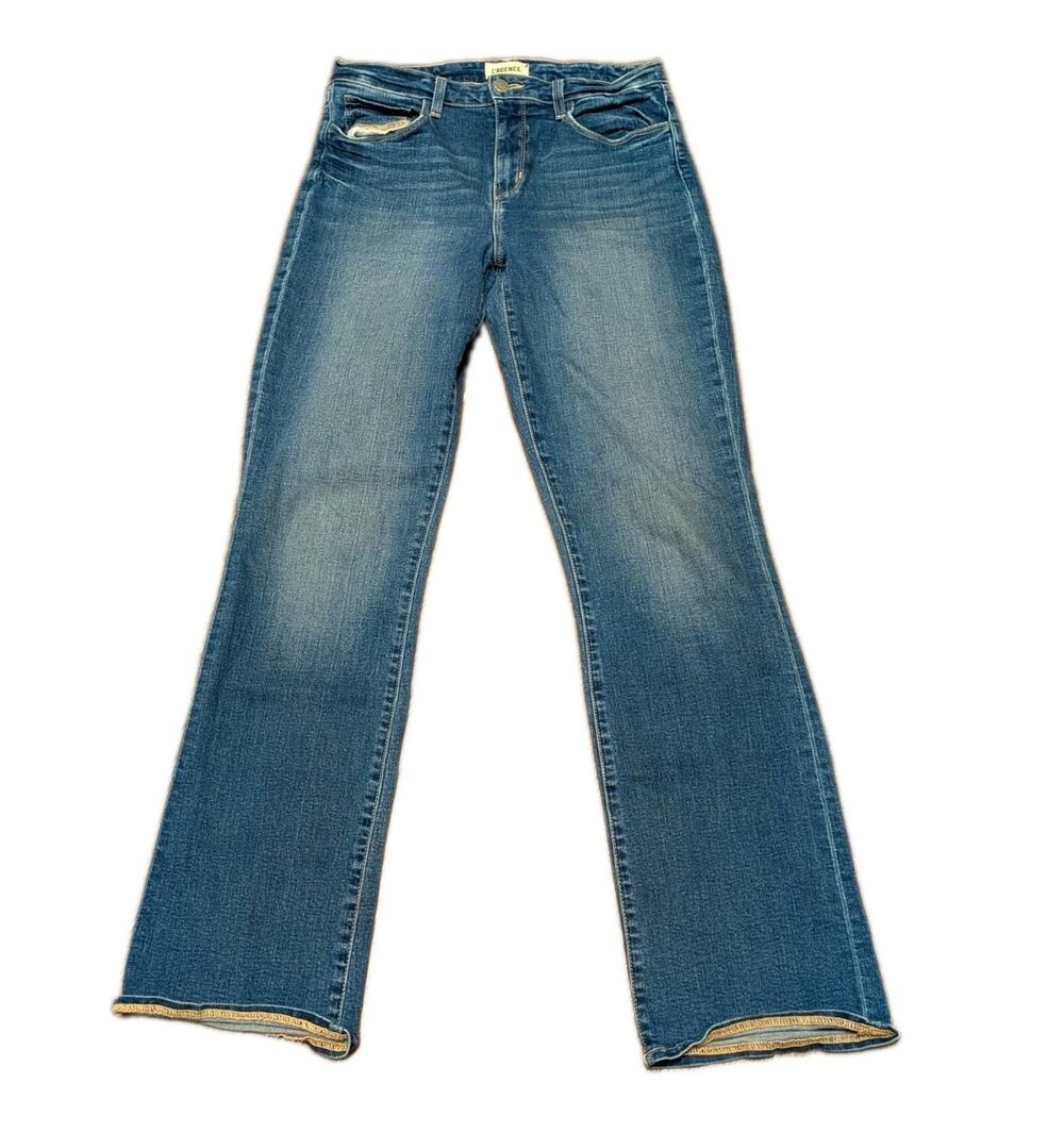 L’Agence Jeans Womens Oriana High Rise Straight Leg Denim Medium Wash Classic 28